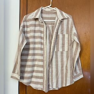 Altar'd State Lainey Striped Button-Up Shirt